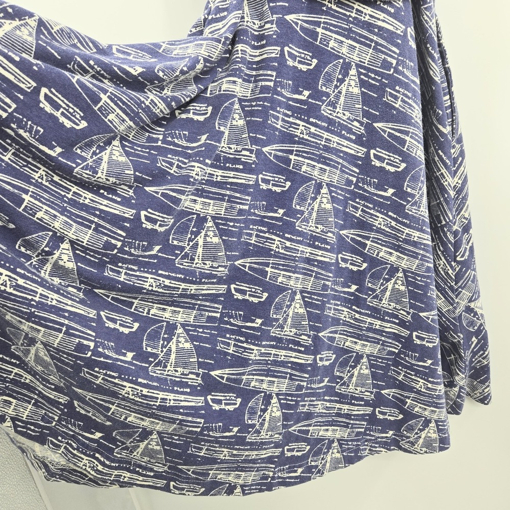 Effie's Heart Dress Woman's Medium Fit Flare Blue Sail Boat Belted Pockets - Picture 10 of 11